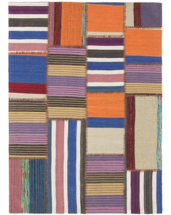 Flachgewebeteppich Kelim Patchwork