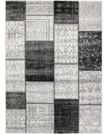 Patchwork Teppich Grau