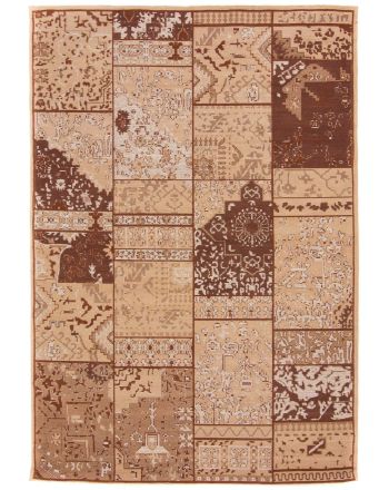 Flachgewebeteppich Kelim Patchwork Sofi Beige