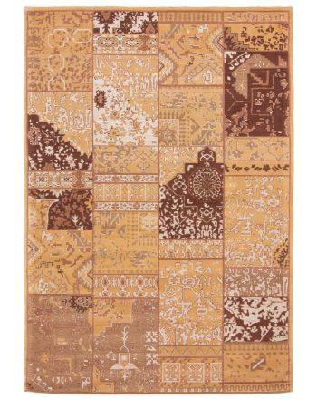 Flachgewebeteppich Kelim Patchwork Sofi Braun