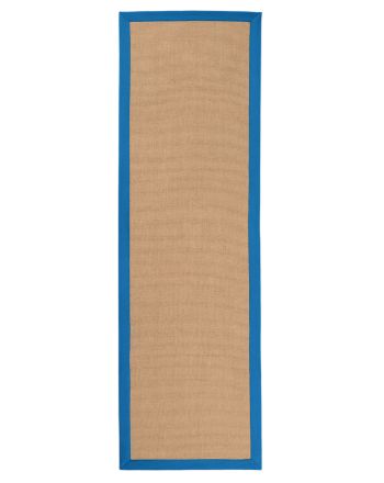 Sisalteppich Läufer Blau