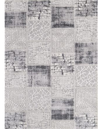 Patchwork Teppich Grau