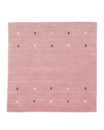 Wollteppich Gabbeh Uni Quadratisch Rosa