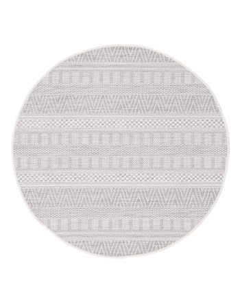In- & Outdoor Teppich Boho Rund Beige