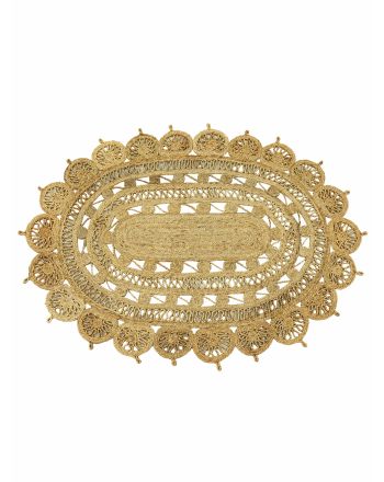 Juteteppich Cate Oval Hellbraun