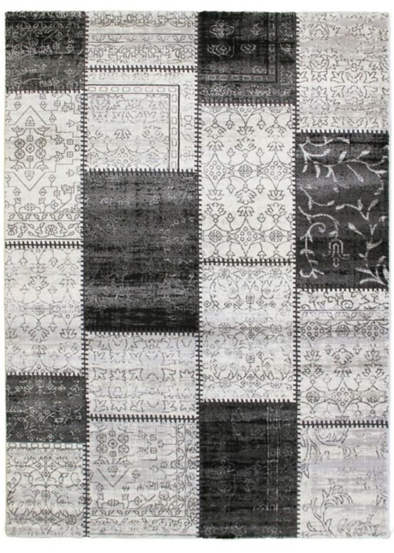 Patchwork Teppich Grau