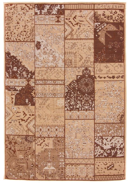 Flachgewebeteppich Kelim Patchwork Sofi Beige