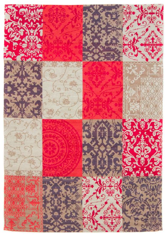 Flachgewebeteppich Kelim Patchwork Lina Rot