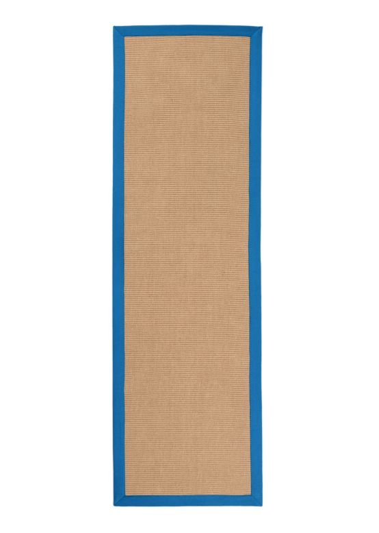 Sisalteppich Läufer Blau