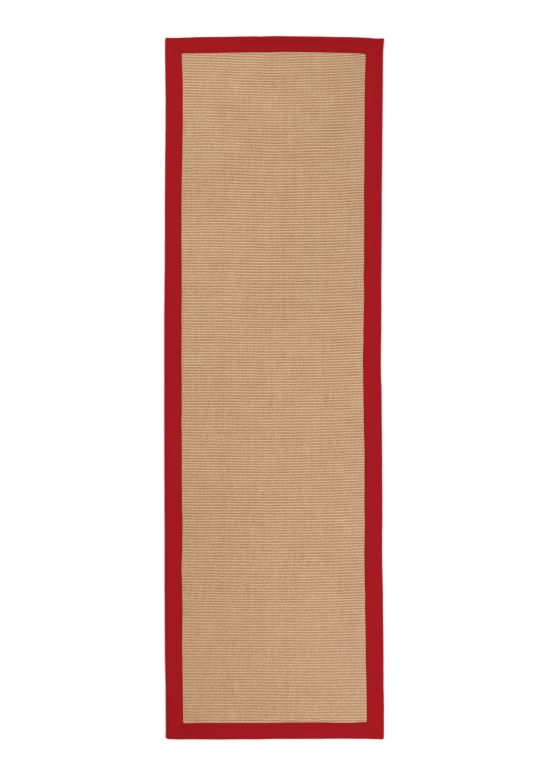 Sisalteppich Läufer Rot