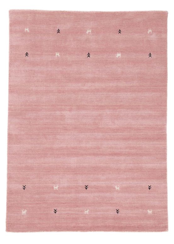 Wollteppich Gabbeh Uni Rosa