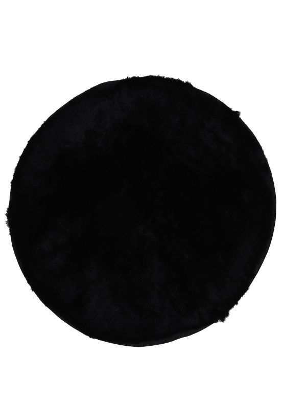 Hochflorteppich Breeze Rund Schwarz